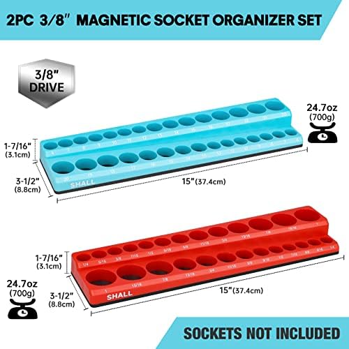 Deve 3/8 & 1/2 Magnetic Socket Organizer Set
