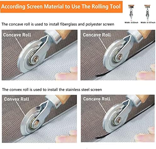 Kit de reparo de tela, ferramenta de tela com ferramenta de rolamento, spline de tela, clipes