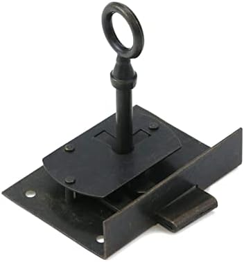 PASTLLA 2 Sets Lock de gaveta, Kit de montagem de trava de mortise interno vintage para armários de madeira de escritório em casa com parafusos, bronze 2,6 x 2