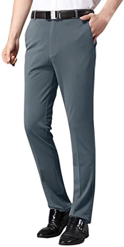 Miashui escorregamento macho casual casual fino calça zíper bolso de bolso de bolso reto calça calças calças