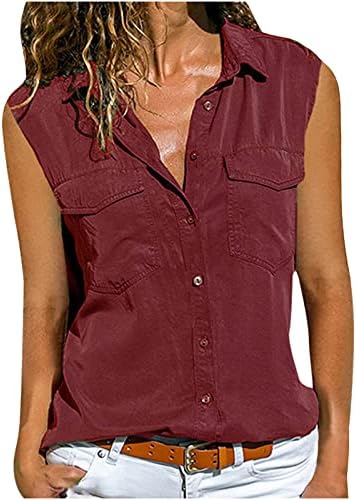 Tampas casuais de tanques casuais de verão feminino lcepcy, camiseta de colar de gola virada de color