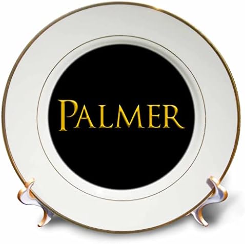 3drose Palmer Nome masculino atraente nos EUA. Amarelo em Presente Negro ou Charme - Placas