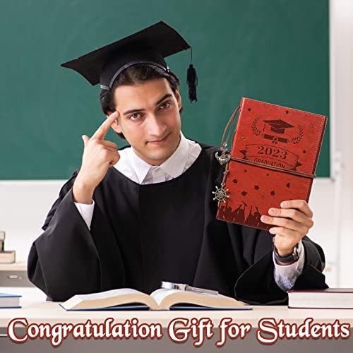 2 PCs Inspirational Graduation Gifts Leather 2023 Graduation Journal Parabéns por graduar 200 páginas Caderno