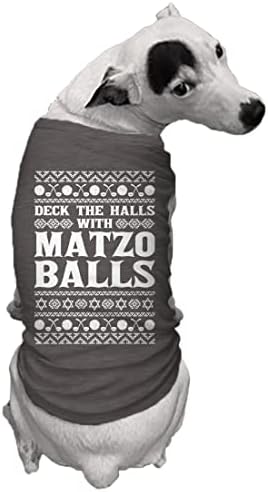 Deck os corredores com bolas matzo - camisa de cachorro Hanukkah