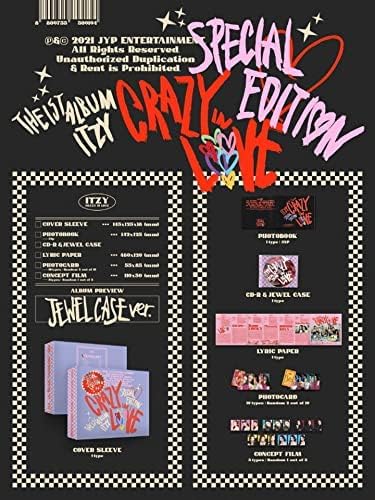 Itzy Crazy in Love 1st Álbum Special Edition Contents+Message Photo Card Set+Rastrear Kpop selado