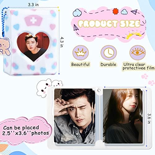 Binder de fotocard kpop, 3 polegadas KPOP PhotoCard Solder Book Mini Photo Kpop Álbum, Love Heart