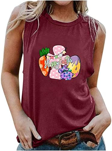 Feliz camisa de Páscoa para mulheres tanques engraçadas mulheres fofas tees gráficos de verão blusps de verão
