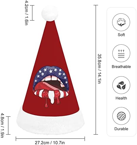 American Lip Christmas Hat personalizada Papai Noel Hat Decorações engraçadas
