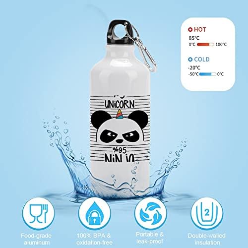 Novos garrafas de água de alumínio do Unicorn Panda Unicorn com caneca de viagem de garrafa esportiva reutilizável