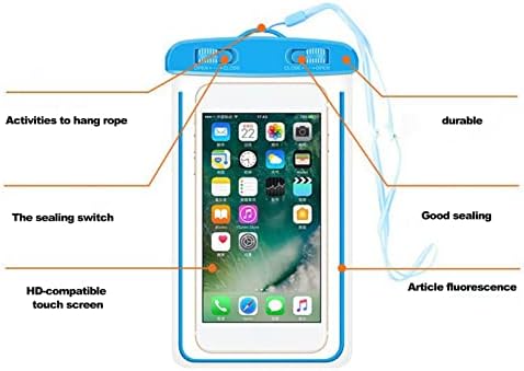 Bolsa à prova d'água do telefone Amamia, tela boa nadação de finas aquáticas para filmagens móveis bolsas móveis suprimentos de mergulho reutilizáveis. Azul