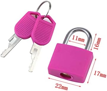 DNYTA 5 Mini caderdes rosa de 5 pacote com teclas pequenas fechaduras para bagagem de mochila para malas