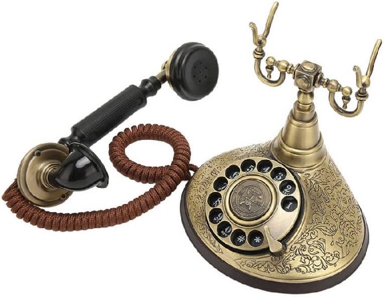 SELSD Vintage Telephone girting Discando com fio antiquado telefone com um ajuste de volume de toque de aparelho para o quarto de estudo