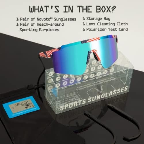 Óculos de sol esportivos polarizados Novoto para homens e mulheres, óculos de sol de proteção UV400 para juventude,