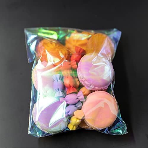 Joioda 100pcs bolsas de biscoito, sacos de tratamento de celofane de 5 x7, sacos de brindes holográficos