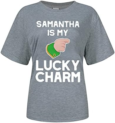 Camisa do dia de S.Patrick para mulheres tops shamrock tops lotos de trevo de trevo blusa de manga
