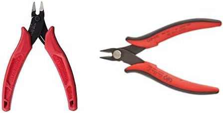Klein Tools D275-5 alicate, alicates de corte diagonal com cortador de descarga de precisão é leve e ultra-sumal para trabalhar em áreas confinadas, 5 polegadas e hakko-chp-170 Micro Cutter-vermelho