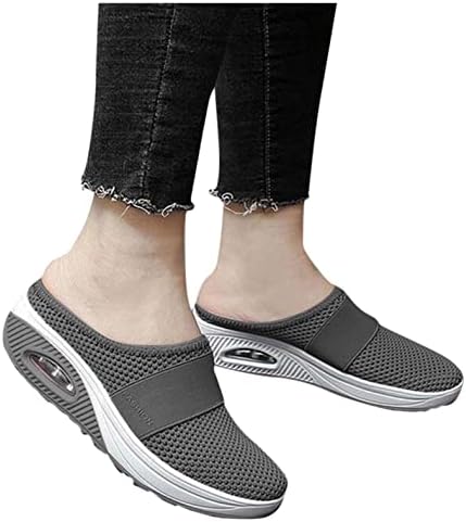 Tênis para mulheres sapatos de caminhada feminino deslize em tênis arco de suporte a ar almofada de ar respirável