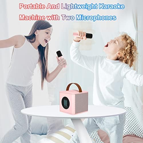 Bonaok Mini Karaoke Machine com 2 microfones sem fio, Singa Karaoke Premium, Sistema Bluetooth portátil 2*6W Sistema