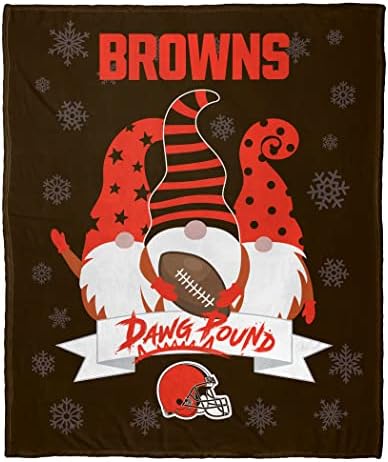 Northwest NFL Cleveland Browns Gnomie Love Silk Touch Throw Planta, cores da equipe, 50 x 60