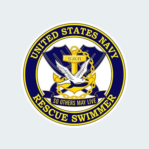 Fagraphix dos Estados Unidos Nadador de resgate da Marinha SAR SARTER DO DOMAGELO ADHESSIVO para que outros