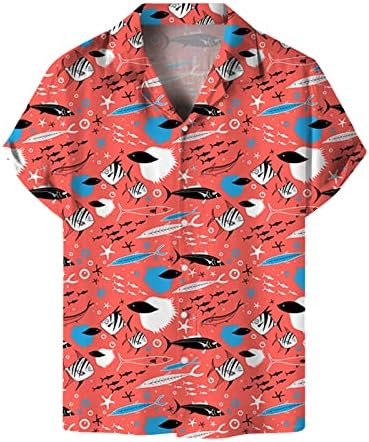 Camisas de praia de verão bmisEgm para homens de impressão solta de impressão solta de homens de manga curta para
