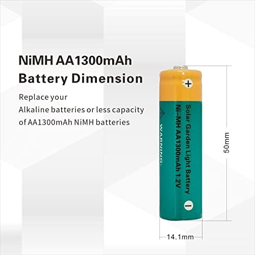 Kinsun Nimh AA 1300mAh 1.2V Baterias recarregáveis ​​para luzes solares solares ao ar livre Luzes