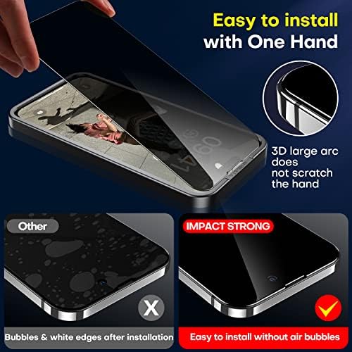 Protetor de tela de vidro de privacidade ImpactStrong para iPhone 14 Pro Max [6,7 polegadas] Protetores