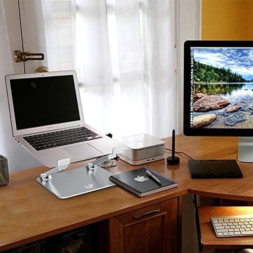 Suporte de laptop, suporte de computador LP, lapto-laptop ajustável de liga de alumínio de alumínio