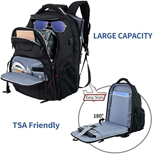 Vankean 17.3 '' Laptop de viagem Backpack TSA Anti -roubo resistente à água, mochila extra grande com