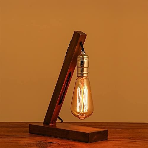 Lâmpada de mesa de cabeceira LED E27 Lâmpada de cabeceira de cabeceira de madeira sólida de madeira Retro Lâmpada