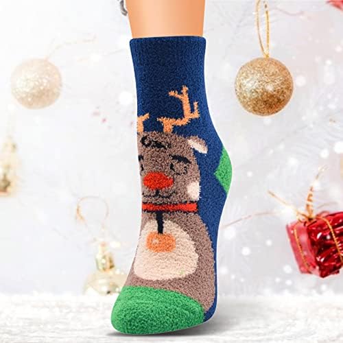 Meias de Natal Mulheres Diversão Diversão Colorida Cotton Holiday Socks