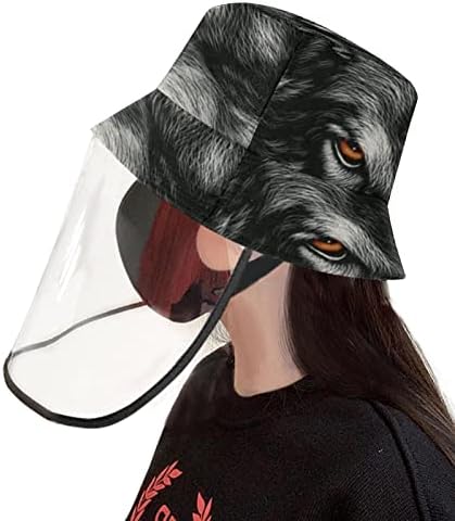 Chapéu de proteção para adultos com escudo facial, chapéu de pescador anti -sun tap, pintura de animais de