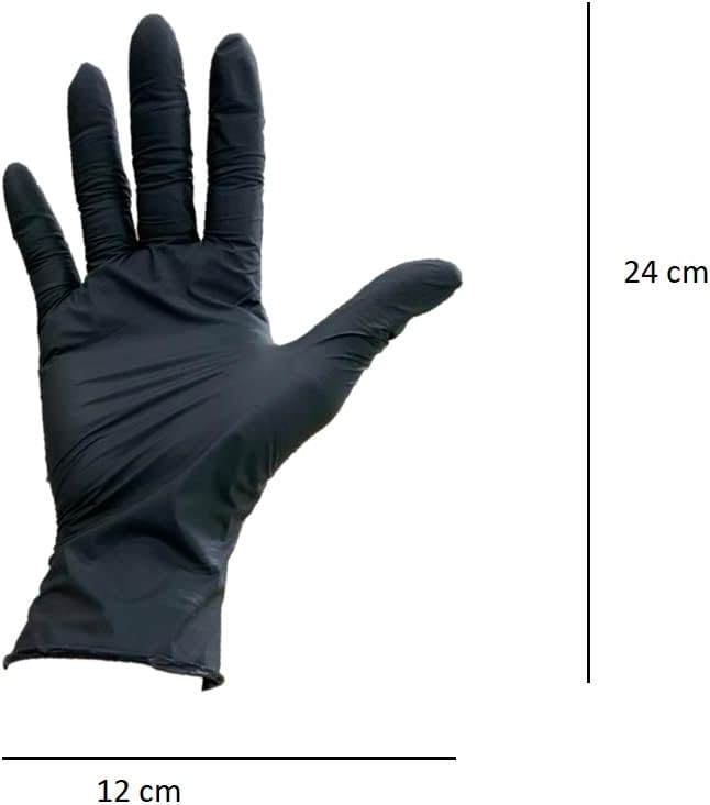 Proteção de mão descartável do SSG, fabricada no Vietnã, boa para pele sensível, preta, média