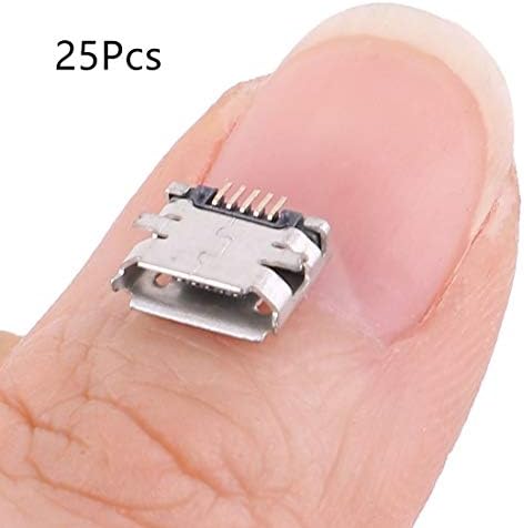 Qmeller micro USB tipo B fêmea 180 grau 5 pinos SMD SMT SOLDENCOR 25 PCS