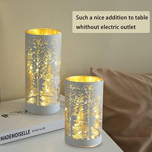 Luminária de mesa de bateria Luzes decorativas de 2 vidro com luzes de cordas de fada, luminária