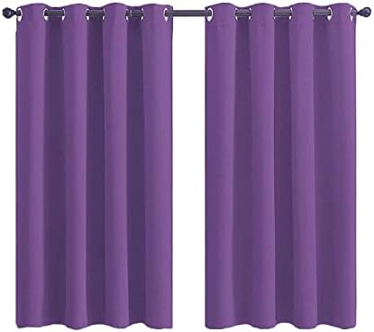 Cortinas do quarto daesar 2 painéis Blackout, cortinas de ilhós poliéster Purple Solid Color Living