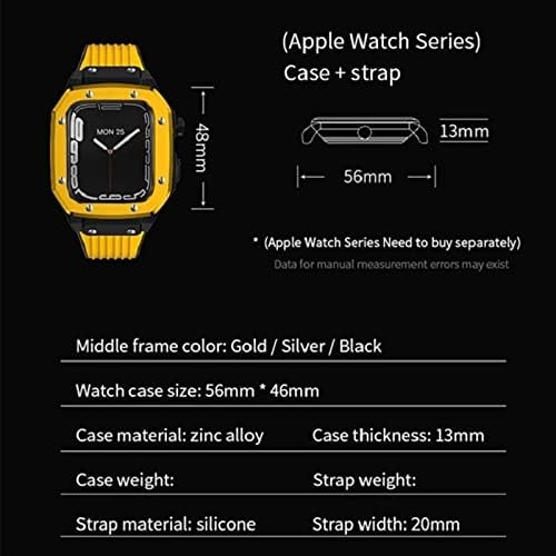ZEDEVB para Apple Watch Band Série 6 44mm Ligante da caixa de relógios 45 mm 42mm Modificação de modificação de metal Modificação Acessórios para o IWATCH Série 8 7 6 5 4
