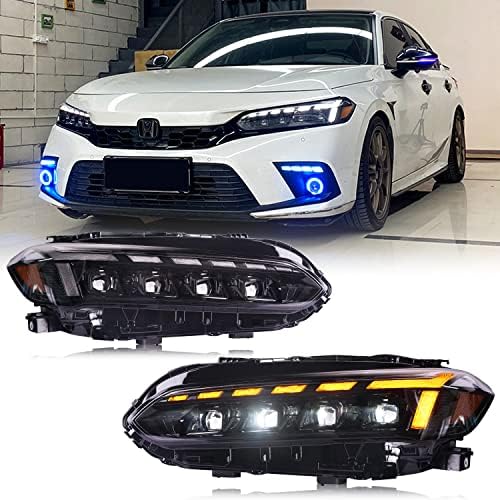 Tempo de inginuidade LED 4 Projetores Faróis para Honda Civic 11º Gen 2022 2023 2024 Fe2 Sedan Hatchback