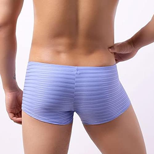 Men cueca de cueca confortável colorido de baixa moda boxer boxer masculino da cintura listras de roupas íntimas