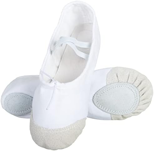 Sapatos de balé para meninas - sapatos de bailarina com faixas elásticas e camurça - chinelos