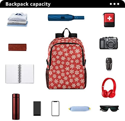 Alaza Feliz Natal Floco de neve Red Packable Travel Camping Backpack Daypack