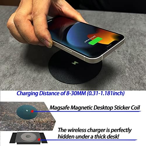 Wlicne Magnetic Invisible Wireless Charger 8-30mm, Under Desk Qi 15w Móveis Padrocatoming sem fio