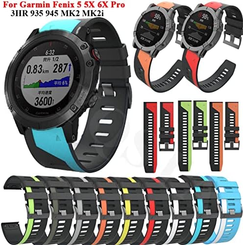Ankang Sport Silicone Watch Band Strap para Garmin Fenix ​​6x 6 Pro 5x 5 mais 3 h Smartwatch 22 26mm EasyFit